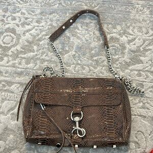 Rebecca Minkoff brown snakeskin crossbody bag
